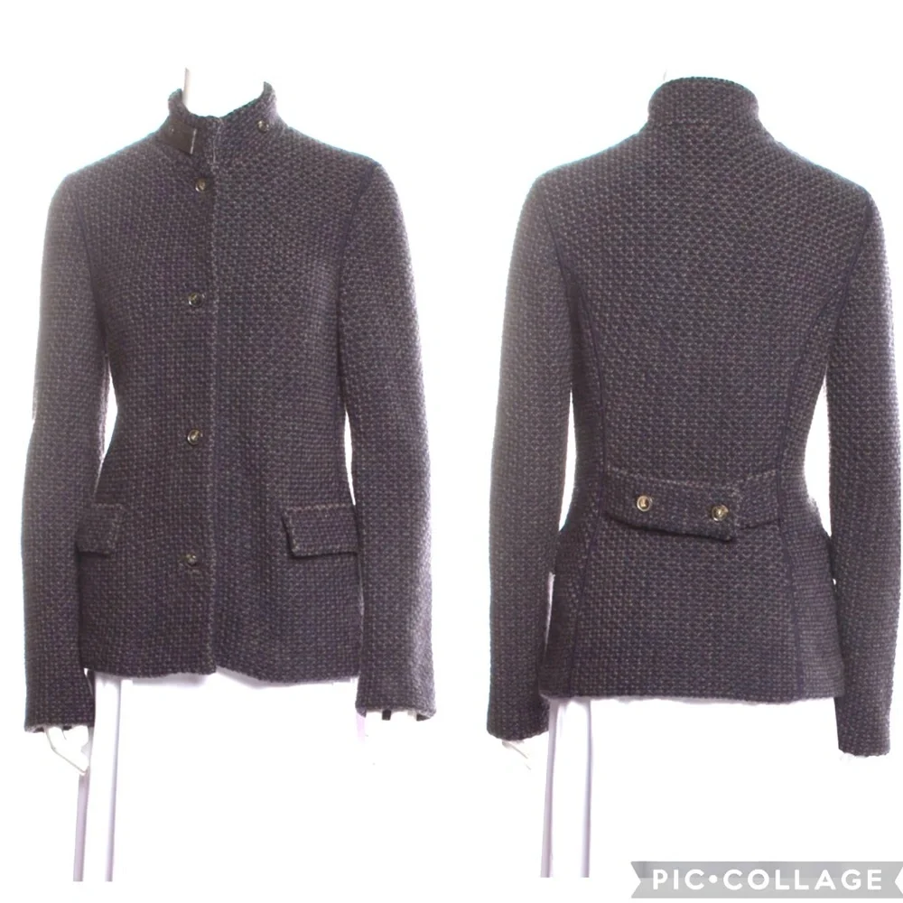 Loro Piana textured knit cashmere leather military jacket blazer cardigan - Picture 4 of 15